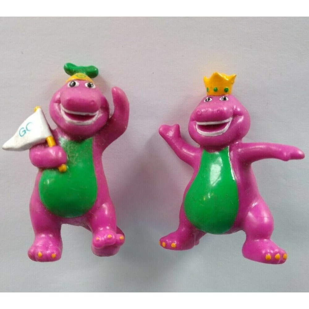Barney Lot Of (2) Lyons Group 1993 Original Toy Figures 2.5" Purple Dinosaurs
